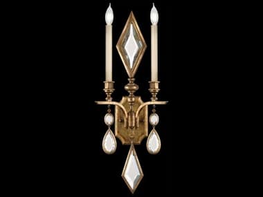 Fine Art Handcrafted Lighting Encased Gems 29" Tall Gold Crystal Wall Sconce FA7291503ST