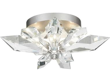Fine Art Handcrafted Lighting Foret 24" 4-Light Silver Crystal Flush Mount FA9018401ST