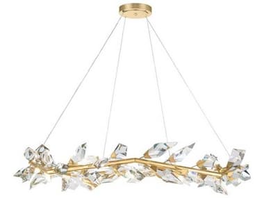 Fine Art Handcrafted Lighting Foret 55" 12-Light Gold Leaf Crystal Pendant FA9095402ST