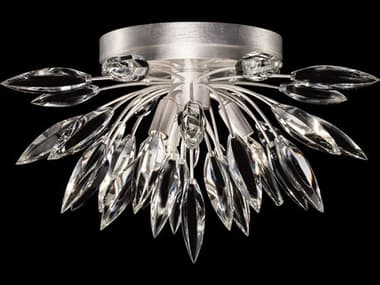Fine Art Handcrafted Lighting Lily Buds 18" Silver Leaf Crystal Flush Mount FA881440ST