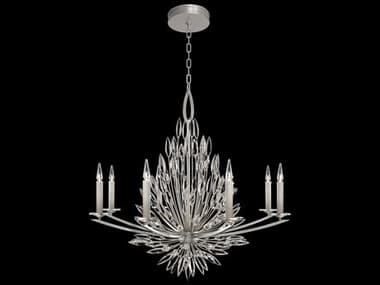 Fine Art Handcrafted Lighting Lily Buds 41" Wide 8-Light Silver Crystal Candelabra Chandelier FA881240ST