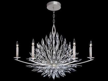 Fine Art Handcrafted Lighting Lily Buds 48" Wide 6-Light Silver Crystal Candelabra Chandelier FA883240ST