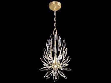 Fine Art Handcrafted Lighting Lily Buds 12" 3-Light Gold Leaf Crystal Pendant FA8815401ST