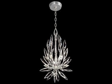 Fine Art Handcrafted Lighting Lily Buds 12" 3-Light Silver Crystal Pendant FA881540ST
