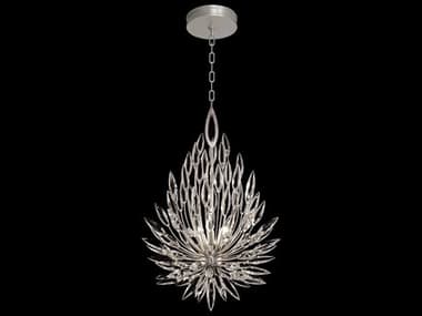 Fine Art Handcrafted Lighting Lily Buds 19" 3-Light Silver Crystal Pendant FA881640ST
