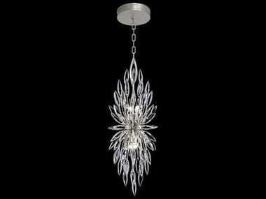 Fine Art Handcrafted Lighting Lily Buds 13" 4-Light Silver Crystal Tiered Pendant FA883740ST
