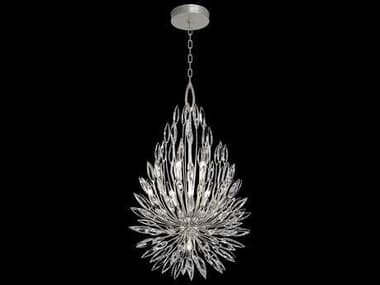 Fine Art Handcrafted Lighting Lily Buds 24" 6-Light Silver Crystal Tiered Pendant FA883840ST