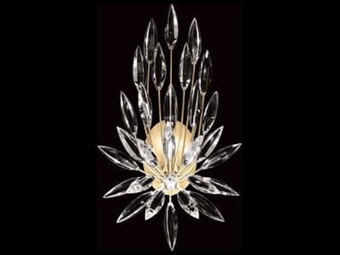 Fine Art Handcrafted Lighting Lily Buds 22" Tall 1-Light Gold Leaf Crystal Wall Sconce FA8818501ST