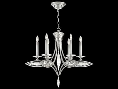 Fine Art Handcrafted Lighting Marquise 26" Wide 6-Light Silver Crystal Candelabra Chandelier FA84354012ST