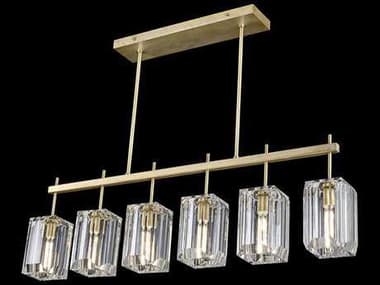 Fine Art Handcrafted Lighting Monceau 46" 6-Light Gold Crystal Cylinder Tiered Island Pendant FA8752402ST