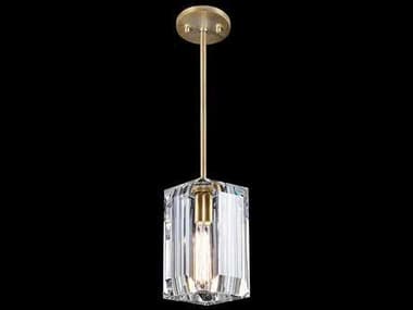 Fine Art Handcrafted Lighting Monceau 5" 1-Light Gold Crystal Glass Cylinder Pendant FA8754402ST