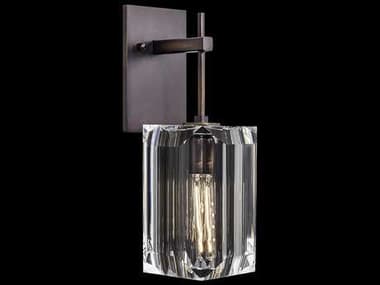 Fine Art Handcrafted Lighting Monceau 14" Tall Patinated Bronze Crystal Glass Wall Sconce FA875050ST