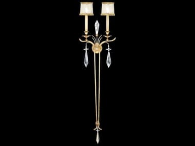 Fine Art Handcrafted Lighting Monte Carlo 65" Tall Gold Crystal Wall Sconce FA570450ST