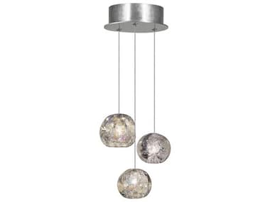Fine Art Handcrafted Lighting Natural Inspirations 9" 3-Light Silver Glass LED Mini Pendant FA852340106LD