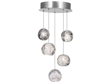 Fine Art Handcrafted Lighting Natural Inspirations 12" 5-Light Silver Glass LED Mini Pendant FA852440106LD