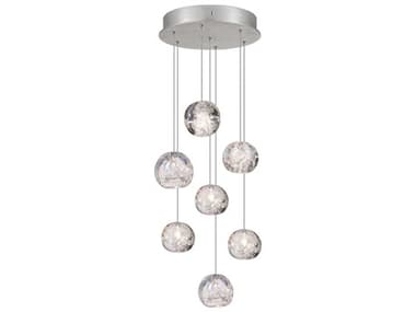 Fine Art Handcrafted Lighting Natural Inspirations 14" 7-Light Silver Glass LED Pendant FA852640106LD