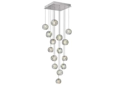 Fine Art Handcrafted Lighting Natural Inspirations 19" 15-Light Silver Glass LED Pendant FA853040106LD