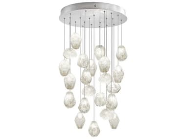 Fine Art Handcrafted Lighting Natural Inspirations 24" 22-Light Silver Glass LED Pendant FA85324013LD