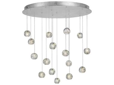 Fine Art Handcrafted Lighting Natural Inspirations 32" 16-Light Silver Glass LED Pendant FA862840106LD