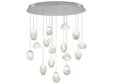 Fine Art Handcrafted Lighting Natural Inspirations 32" 16-Light Silver Glass LED Pendant FA86284013LD