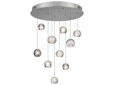 Fine Art Handcrafted Lighting Natural Inspirations 22" 10-Light Silver Glass LED Pendant FA863540106LD