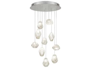 Fine Art Handcrafted Lighting Natural Inspirations 22" 10-Light Silver Glass LED Pendant FA86354013LD