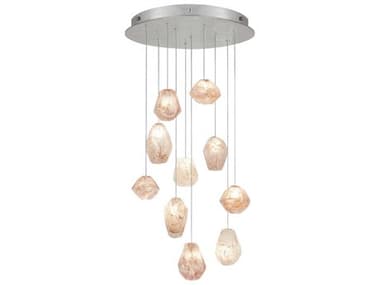 Fine Art Handcrafted Lighting Natural Inspirations 22" 10-Light Silver Glass LED Pendant FA86354014LD