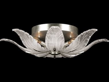 Fine Art Handcrafted Lighting Plume 28" 4-Light Silver Crystal Glass Flush Mount FA89414011ST