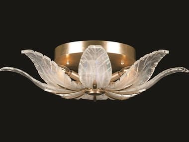 Fine Art Handcrafted Lighting Plume 28" 4-Light Gold Crystal Glass Flush Mount FA8941402ST