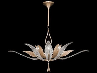 Fine Art Handcrafted Lighting Plume 40" 8-Light Gold Crystal Glass Bowl Island Pendant FA89374021ST