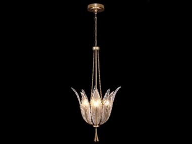 Fine Art Handcrafted Lighting Plume 17" 4-Light Gold Crystal Glass Bowl Pendant FA89394021ST