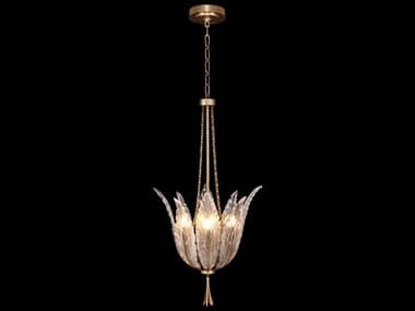 Fine Art Handcrafted Lighting Plume 17" 4-Light Gold Crystal Glass Bowl Pendant FA8939402ST