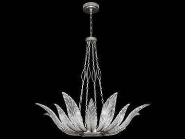 Fine Art Handcrafted Lighting Plume 39" 8-Light Silver Crystal Glass Bowl Pendant FA89404011ST