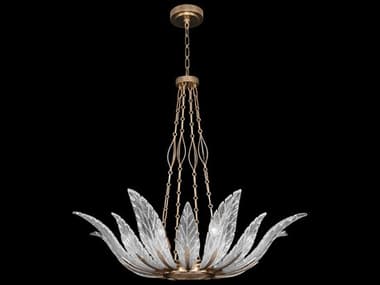 Fine Art Handcrafted Lighting Plume 39" 8-Light Gold Crystal Glass Bowl Pendant FA89404021ST