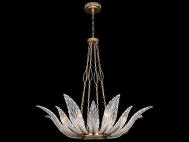Fine Art Handcrafted Lighting Plume 39" 8-Light Gold Crystal Glass Bowl Pendant FA8940402ST
