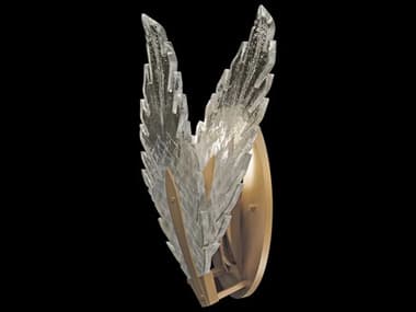 Fine Art Handcrafted Lighting Plume 16" Tall 1-Light Gold Crystal Glass Wall Sconce FA8947502ST