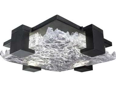 Fine Art Handcrafted Lighting Terra 16" 4-Light Black Glass LED Flush Mount FA89544011ST