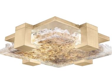 Fine Art Handcrafted Lighting Terra 16" 4-Light Gold Glass LED Geometric Flush Mount FA89544032ST