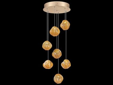 Fine Art Handcrafted Lighting Vesta 14" 7-Light Gold Glass LED Globe Pendant FA86644022LD