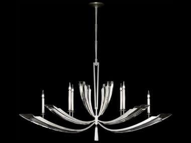Fine Art Handcrafted Lighting Vol De Cristal 46" Wide 6-Light Silver Crystal Candelabra Chandelier FA798140ST