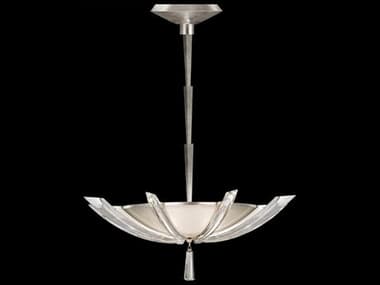 Fine Art Handcrafted Lighting Vol De Cristal 28" 3-Light Silver Crystal Bowl Pendant FA799040ST