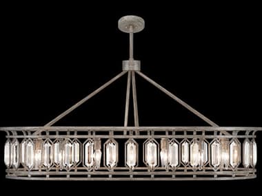 Fine Art Handcrafted Lighting Westminster 52" 14-Light Silver Crystal Drum Island Pendant FA8899401ST