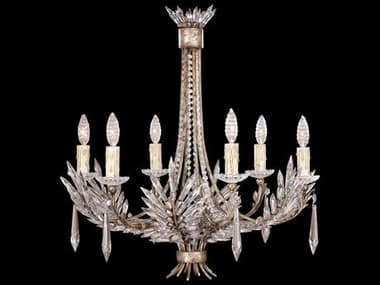 Fine Art Handcrafted Lighting Winter Palace 26" Wide 6-Light Silver Crystal Bowl Chandelier FA302740ST