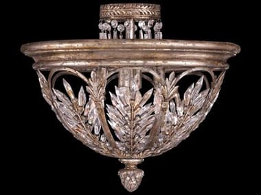 Fine Art Handcrafted Lighting Winter Palace 18" Silver Crystal Bowl Semi Flush Mount FA300440ST