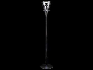 Fontana Arte Flute Glass with Polished Chrome 61" Tall Clear Floor Lamp FONU3300