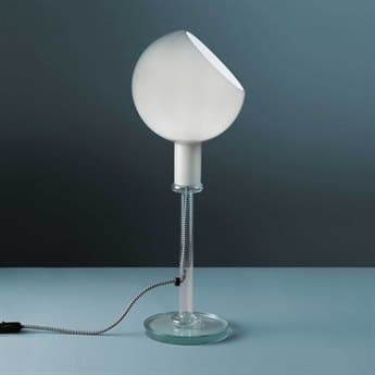 Fontana Arte Parola White Opaline with Transparent Glass Table Lamp FONUM2658V2689BI