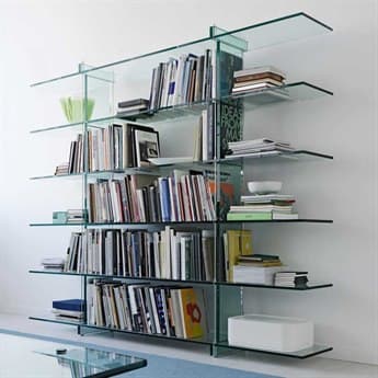 Fontana Arte Teso Float Glass Bookcase FON27576