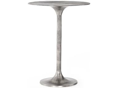 Four Hands Marlow Raw Antique Nickel 32'' Wide Round Bar Height Dining Table FSIMAR214A