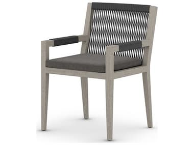 Four Hands Solano Sherwood Dining Armchair-Grey/Charcoal FS223831001