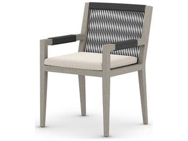 Four Hands Solano Sherwood Dining Armchair-Grey/Faye Sand FS223831010